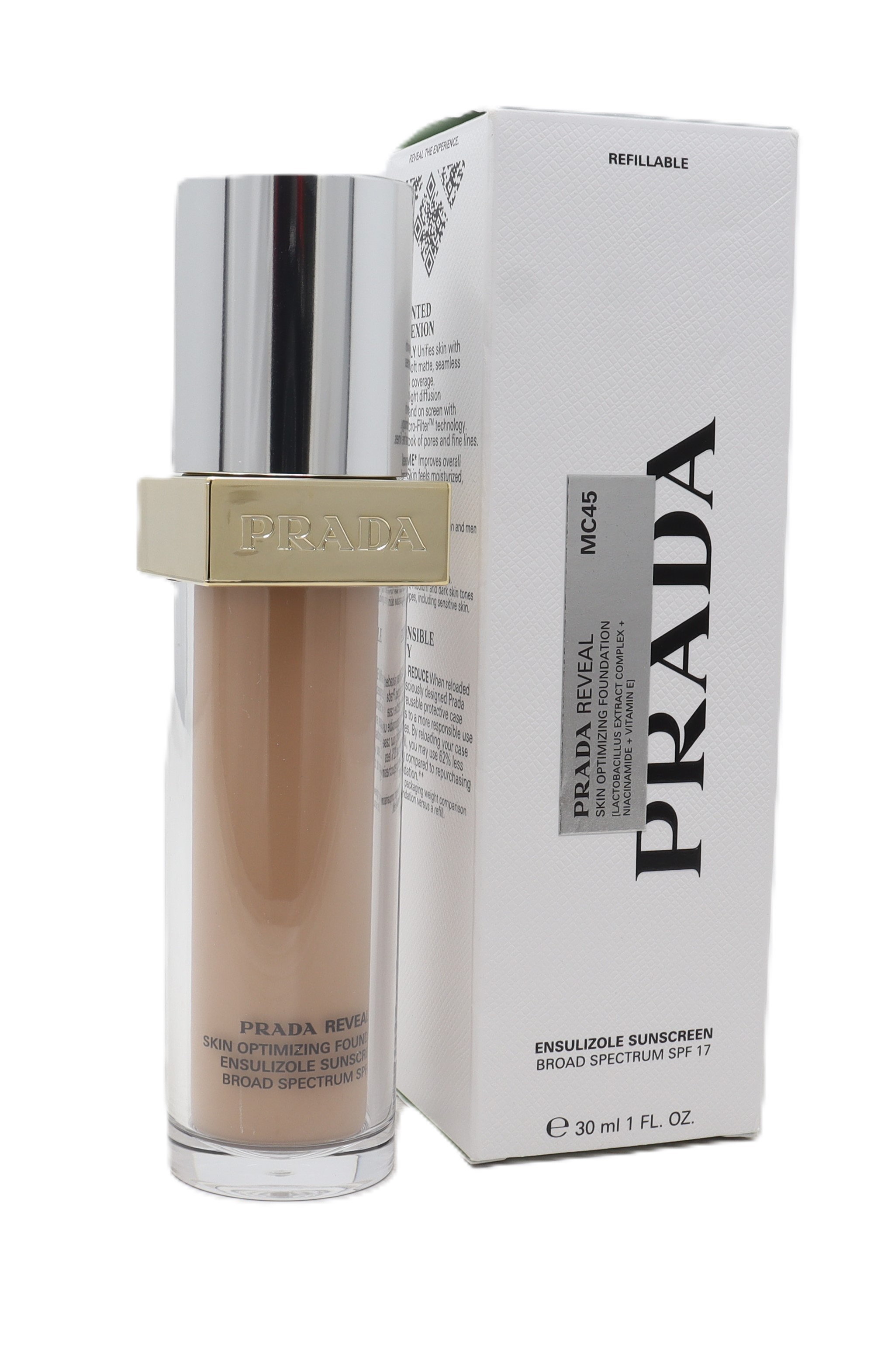 Prada Reveal Skin Optimizing Refillable Soft Matte Foundation 1.0oz New